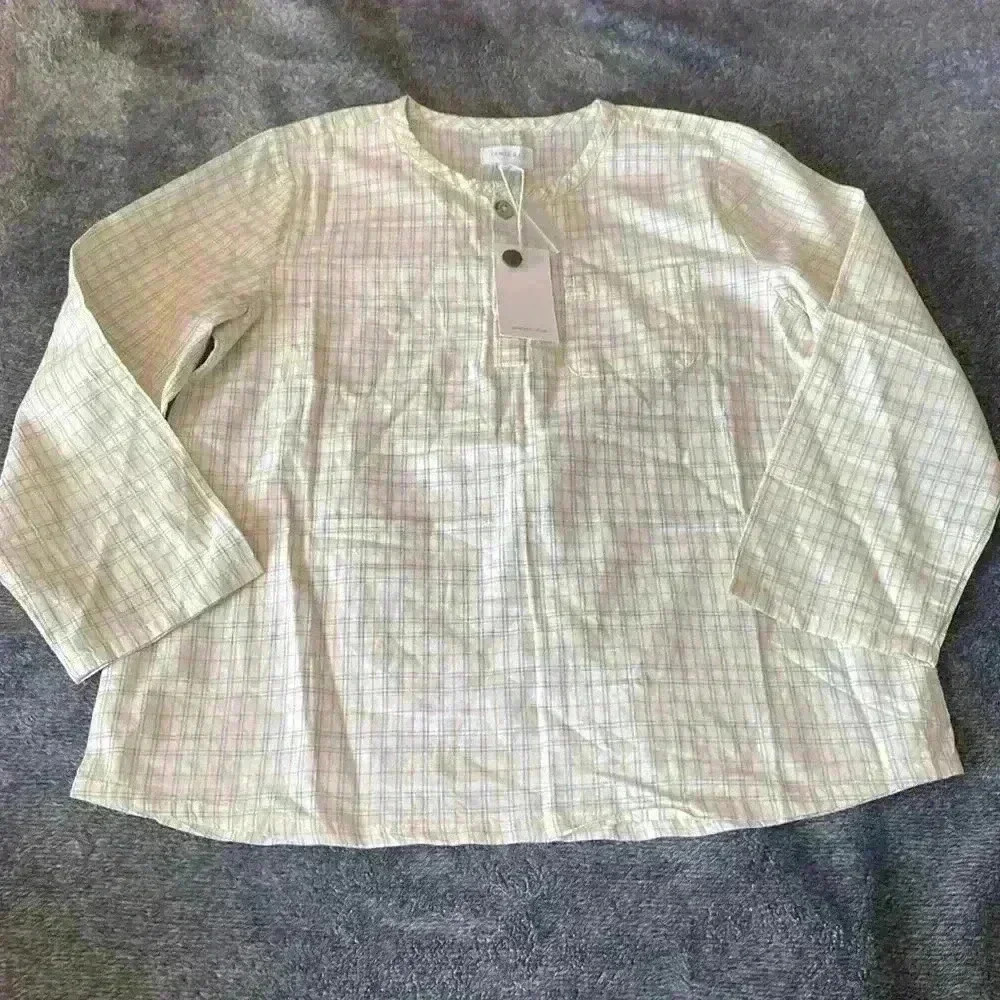 Jamie Kay Ivory Checkered Long Sleeve Tee